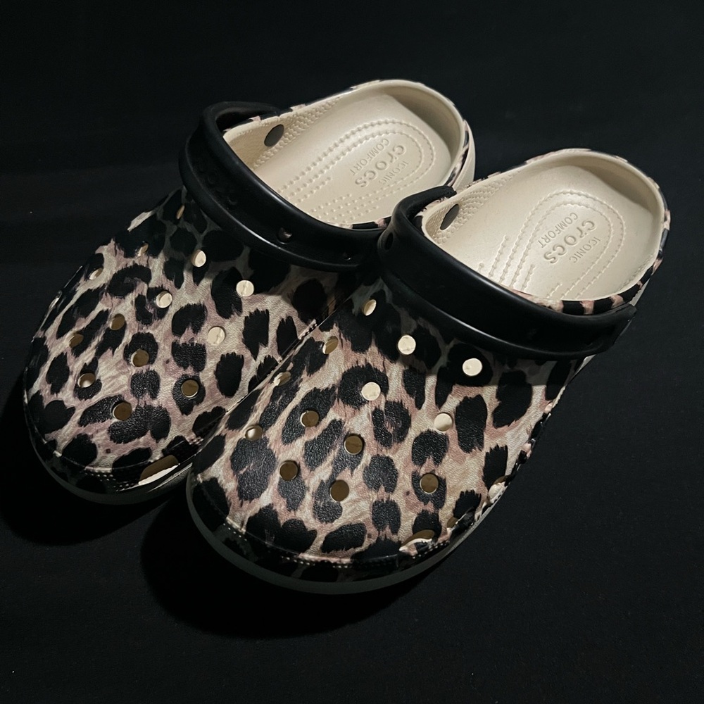 Cheetah Platform Crocs